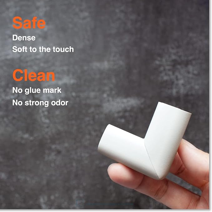 Roving Cove Slimfit Corner Edge Protector for Baby Proofing (Small 18ft Edge 8 Corners), Furniture Safety Bumper Guard, Soft NBR Rubber Foam, 3M Adhesive, Oyster White (Off White)