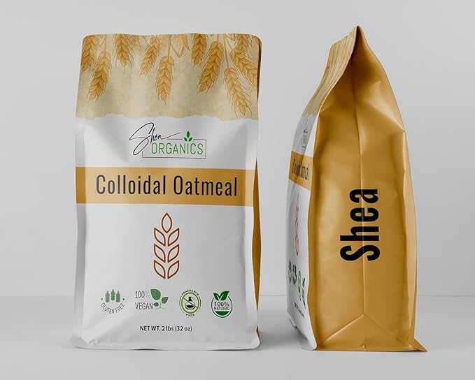 Shea Organics Colloidal Oatmeal Powder | Gentle Soothing Bath Treatment for Sensitive Skin | Natural Oat Bath for Babies & Adults | Ideal for DIY Skincare & Soap Making | 32 oz Pack of 1