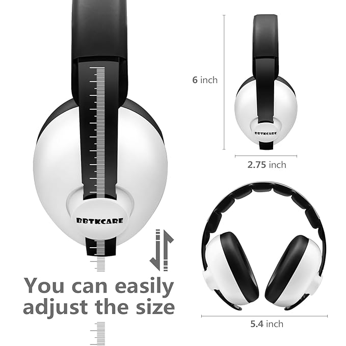 Baby Headphones Noise Cancelling Headphones for Babies for 3 Months to 3 Years - white