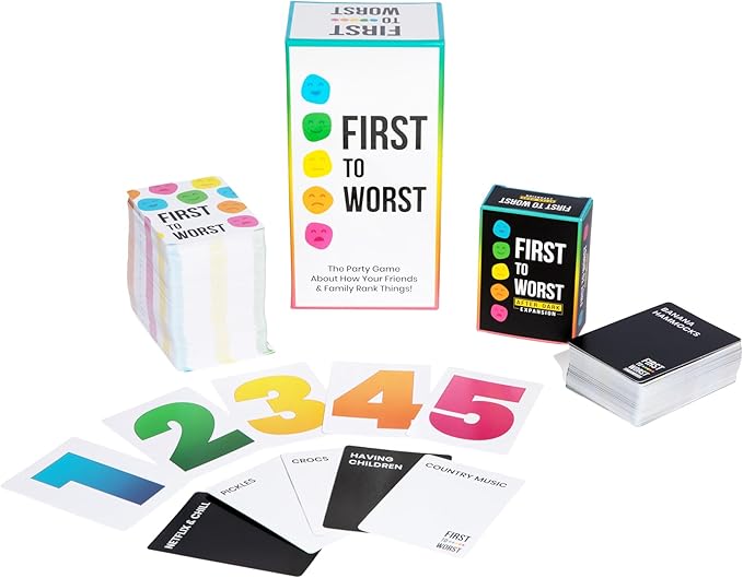 FIRST TO WORST Party Game + After Dark Set – Adult Card Game About How Your Friends and Family Rank Things | Funny Ranking & Guessing Board Game for Friends, Game Nights, Parties & Fun Gift Ideas