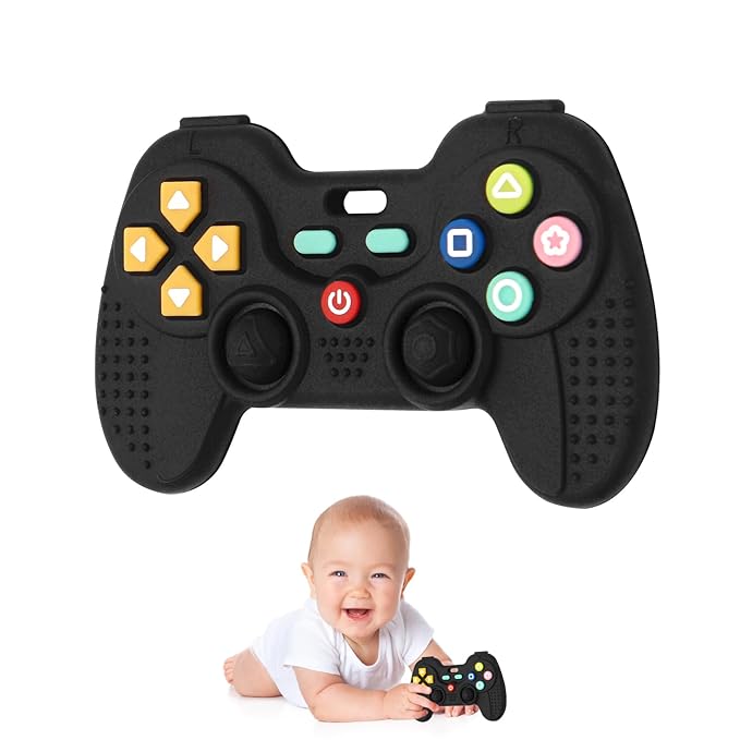 Hooku Silicone Teethers for Babies 0-6 Months, Teething Toys for Babies 6-12 Months, Baby Remote Control Toy, Infant Toys 0-3 Months, Sensory Chew Toys, Toddler Newborn Baby Girl Boy Gifts