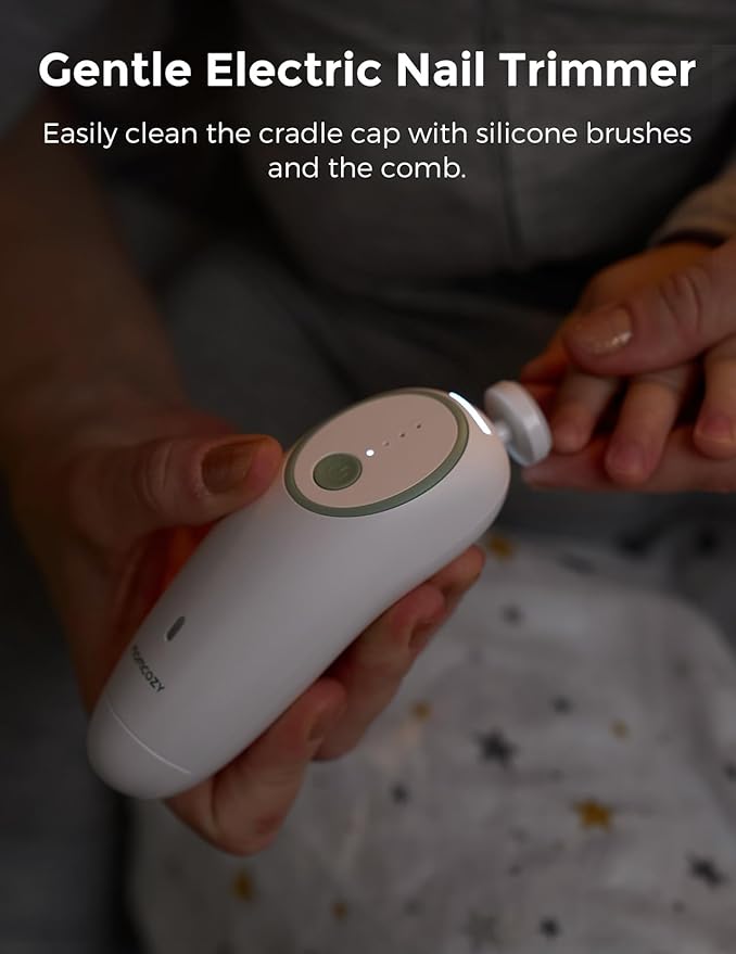 Momcozy Baby Kit, Baby Shower & Registry Essential Kit for Grooming & Cleansing Care, Includes Electric Nail File, Teether, Bath Brush, Cradle Cap Brush,Comb, Finger Toothbrush,Newborn Must-Have