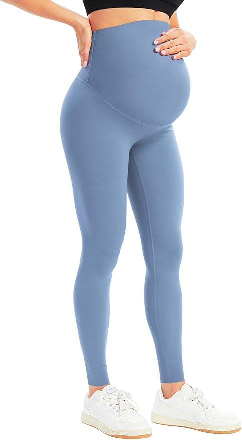 BONVIGOR Women's Maternity Leggings Over The Belly Bump Workout Full Length Leggings Running Active Yoga Pants