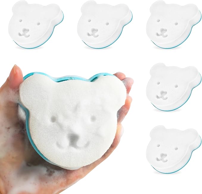 oogiebear Cradle Cap Sponge Replacement Set - Gentle & Effective Baby Scalp Care, Soft Sponge Refills for Cradle Cap Brush, 0+ Months, 6-Pack