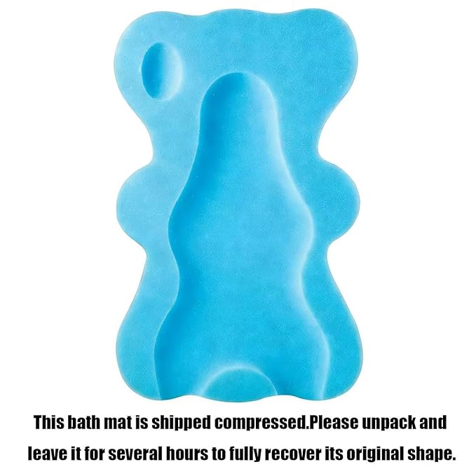 PandaEar Baby Bath Sponge Infant Soft Sponge Mat, Baby Bath Mat Newborn Odor Free Bath Cushion, Blue (Blue)