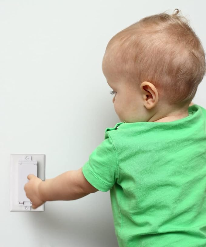 Light Switch Guard, ILIVABLE Child Proof Switch Plate Cover Prevents Kids or Accidental Turned On/Off Switch While Allowing Access (White, 2 Pack)