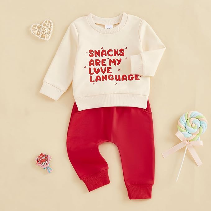 Infant Baby Boy Fall Clothes Set Funny Letter Sweatshirt Pant Outfit Toddler Winter Clothes 6 12 18 Months 2T 3T