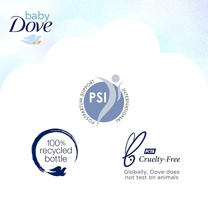 Baby Dove Baby Wash and Shampoo Baby Bath Products for Baby's Delicate Skin Rich Moisture Washes Away Bacteria, Tear-Free and Hypoallergenic, 13 Fl Oz (Pack of 3)