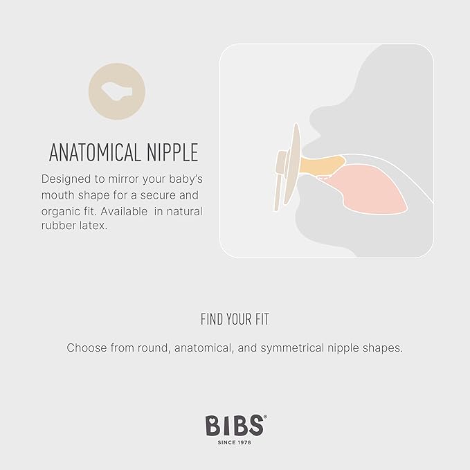 BIBS Pacifiers 6-18 Months | Colour Collection 2-Pack | BPA-Free Anatomical Natural Rubber Nipple | Made in Denmark | Violet Sky/Mauve Color Pacifier