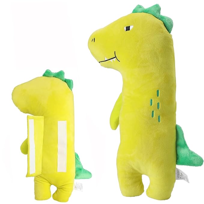 Seat Belt Cover Pillow for Kids, Car Seatbelt Cushion Shoulder Neck Support Protector Pad, Soft Stuffed Plush Travel Vehicle Safety Belts Strap Pillow for Boys and Girls Headrest (Dinosaur)