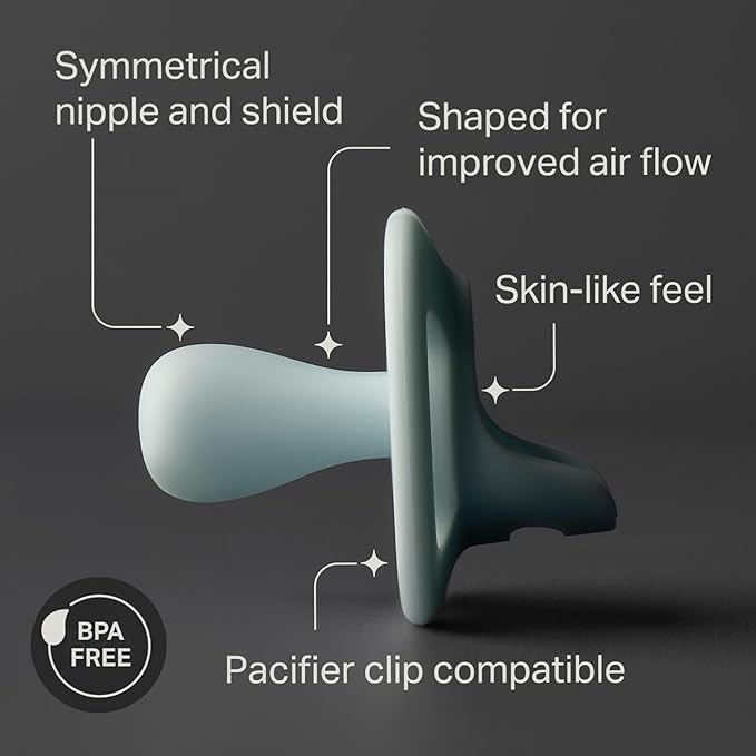 Tommee Tippee Ultra-Light StayPut Pacifier, One-Piece Silicone Design, 0-6m, 4 Pack