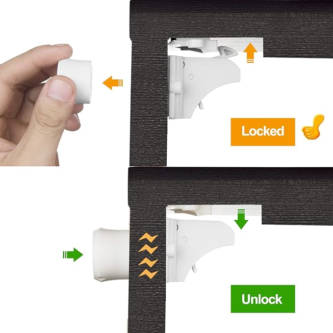 Vmaisi Magnetic Cabinet Locks for Babies (Standard, Count, 48.00)