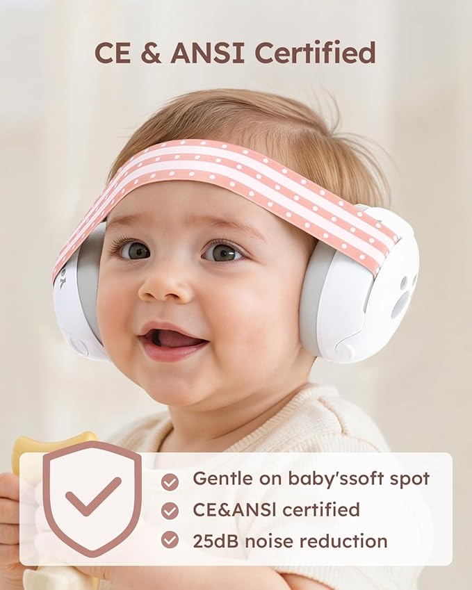 Yoofoss Baby Ear Muffs Noise Protection for Infant and Babies Up to 36 Months - Noise Cancelling Headphones for Ear Protection, Sleep, Travel Baby Essentials