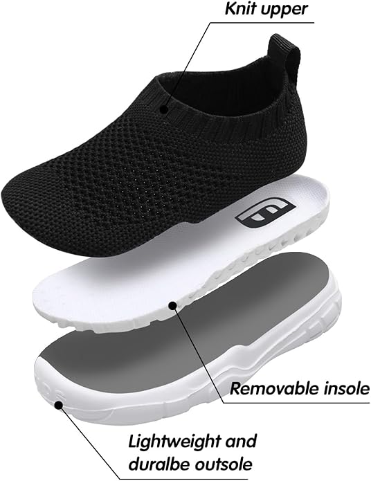 JOINFREE Toddler Boys Girls Sneaker Slip On Shoes Kids Lightweight Breathable Walking Shoes