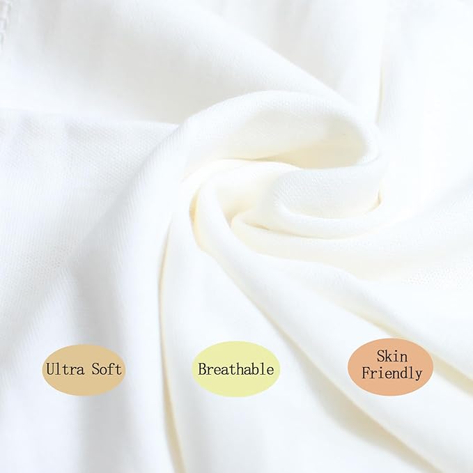6-Pack Organic Cotton Baby Bath Set - Ultra Soft Embroidered Hooded Towel and 5 Washcloths, Premium Gentle Newborn, Toddlers Gift for Sensitive Skin, Stripes, 30 x 30 Inch