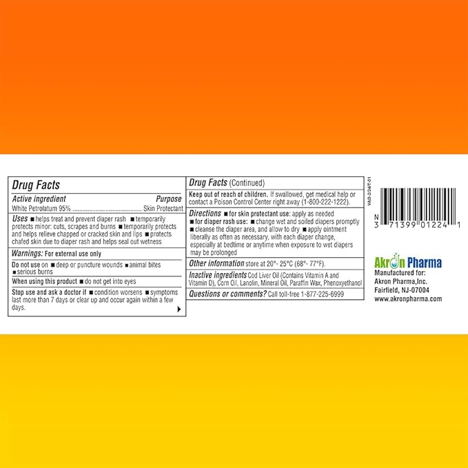 Vitamin A and D Diaper Rash Ointment Prevents & Treats Diaper Rash Moisturizing Skin Protectant with Vitamins A & D Healing Ointment for Dry, Chafed, Cracked Skin 4 oz MedPura