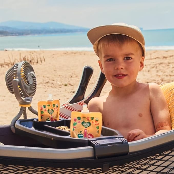 Veer Flex Fan - Portable Baby Stroller Fan - Lightweight and Quiet 4 Speed Motor Provides Maximum Cooling and Extra Long Battery Life - 360 Degree Rotation - Baby Finger Safe