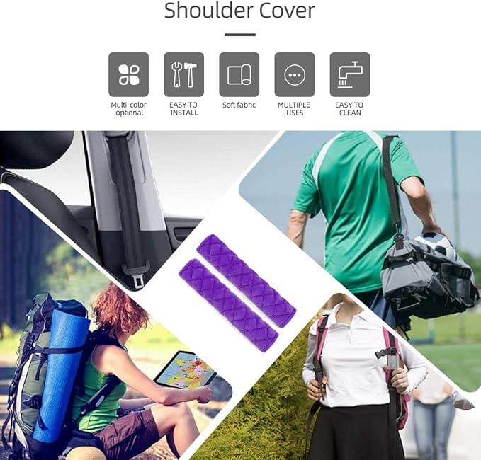 surpassme Car Seat Belt Pads Cover, 2 Pack Seat Belt Shoulder Strap Covers Protector to Release Stress to Your Neck and Shoulder for a Safety Driving (Purple)