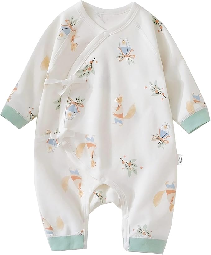 100% Organic Cotton Soft 0-6 Months Unisex Footless Newborn Baby Sleepers Pajamas Romper Boys Girls Long Sleeve