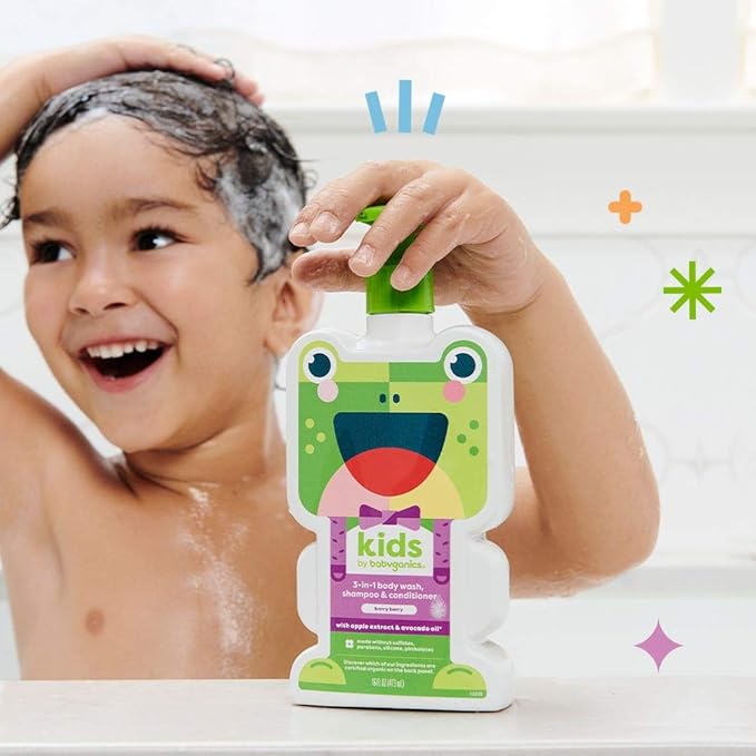 Babyganics Foaming Body Wash, Berry Berry, Tear-Free, 14 Fl Oz (Pack of 2)