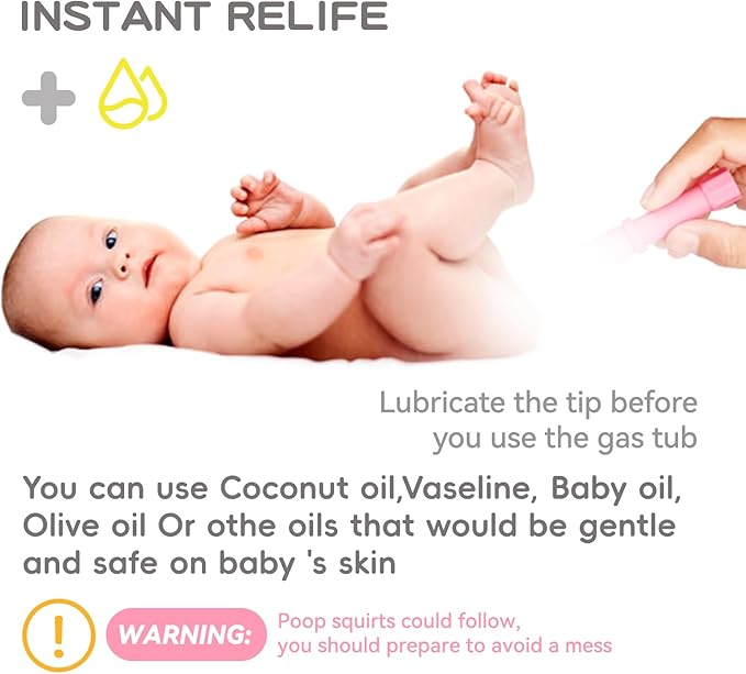Gas and Colic Reliever for Babies, Baby Gas Colic Relief, Natural Solution for Baby Colic and Gas Relief, 100% Safe & Effective Instant Constipation Relief for Babies, 20 Count (Pink)