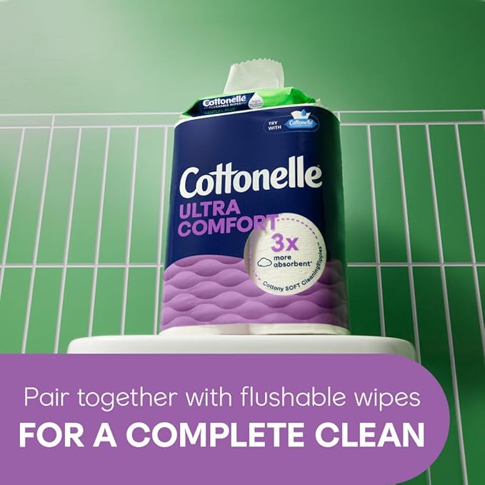 Cottonelle Ultra Comfort Soft Toilet Paper, 4 Mega Rolls = 16 Regular Rolls