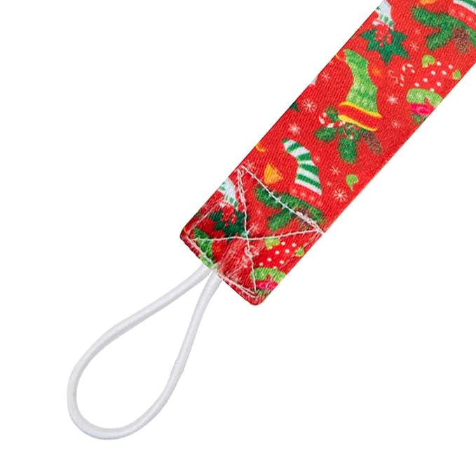 babygoal Christmas Pacifier Clips, 6 Pack Binky Paci Holder and Leash Fits for Most Pacifiers,Binkies and Xmas Gift 6PB11