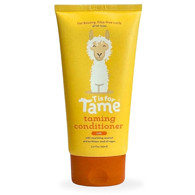 T is for Tame – Natural Curly Hair Conditioner for Kids with Jojoba & Sunflower Oil – Detangles, Softens & Controls Frizz – Plant-Based, Vegan & Hypoallergenic – 5.07 fl oz (2 Pack)