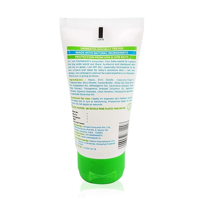 Mamaearth Mineral Based SPF 20+ Baby Sunscreen (1.69 Fl Oz (Pack of 1))
