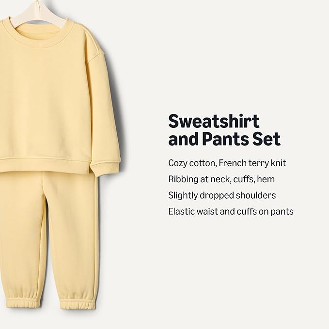 Amazon Essentials x Sofia Grainge Unisex Toddlers and Babies' Sweatshirt & Sweatpant Set