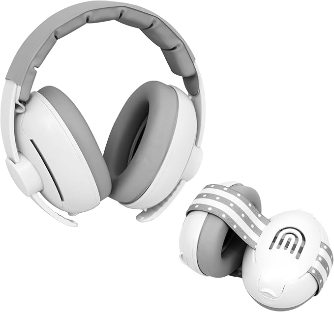 2-in-1 Adjustable Baby & Toddler Noise Cancelling Headphones - Ear Muffs for Kids 1-3 for Airplane Travel