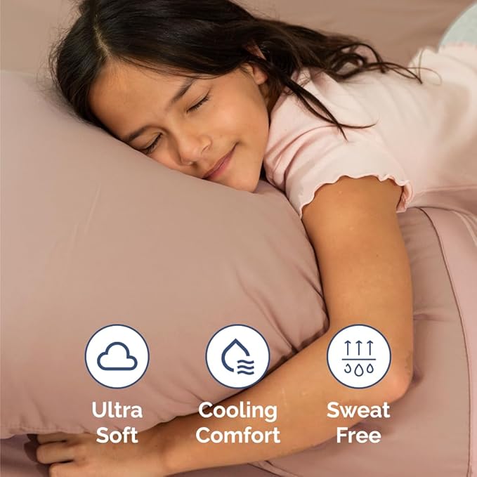 Full XL Bed Sheet Set - 4 Piece Extra Long Extended Full XL Sheets - Soft, Breathable & Cooling - Fits 8" to 16" Mattress with Deep Pockets - 54" x 80" - Easy-Fit, Wrinkle and Fade Resistant - Mauve
