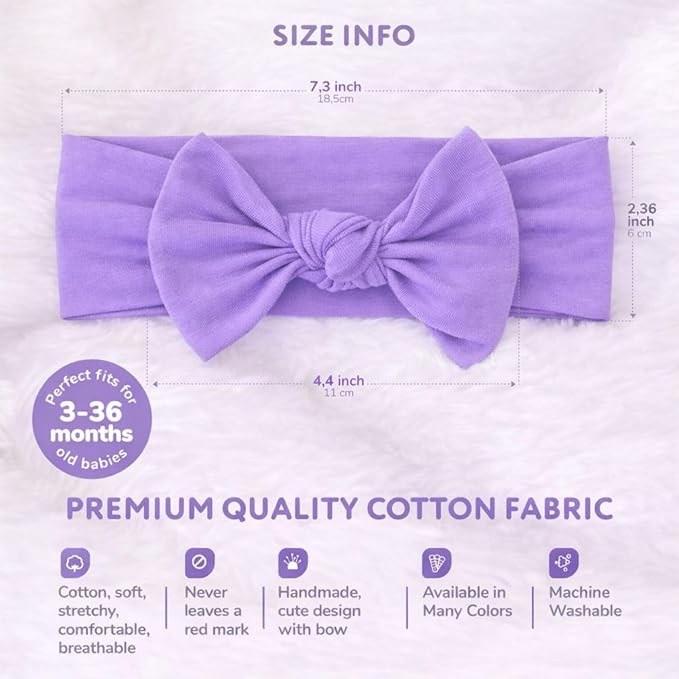 Baby Girl Headbands-Infant,Toddler Cotton Handmade Hairbands with Bows Child Hair Accessories