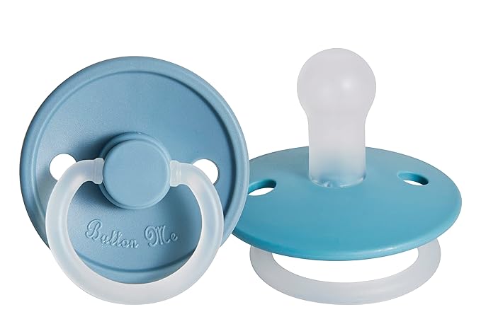 ButtonMe Premium Soft Silicone Newborn Pacifiers 0-6 Months BPA Free Baby Pacifier - 2-Pack Comfortable & Stylish Baby Pacifier 0-6 Months for Baby Boy & Girl - Hospital-Grade Silicone Baby Pacifiers