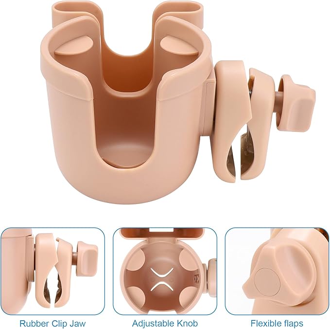 Accmor Stroller Cup Holder with Phone Holder, Bike Cup Holder, Universal Cup Holder for Uppababy Nuna Doona Strollers, 2-in-1 Cup Phone Holder for Stroller, Bike, Wheelchair, Walker, Scooter