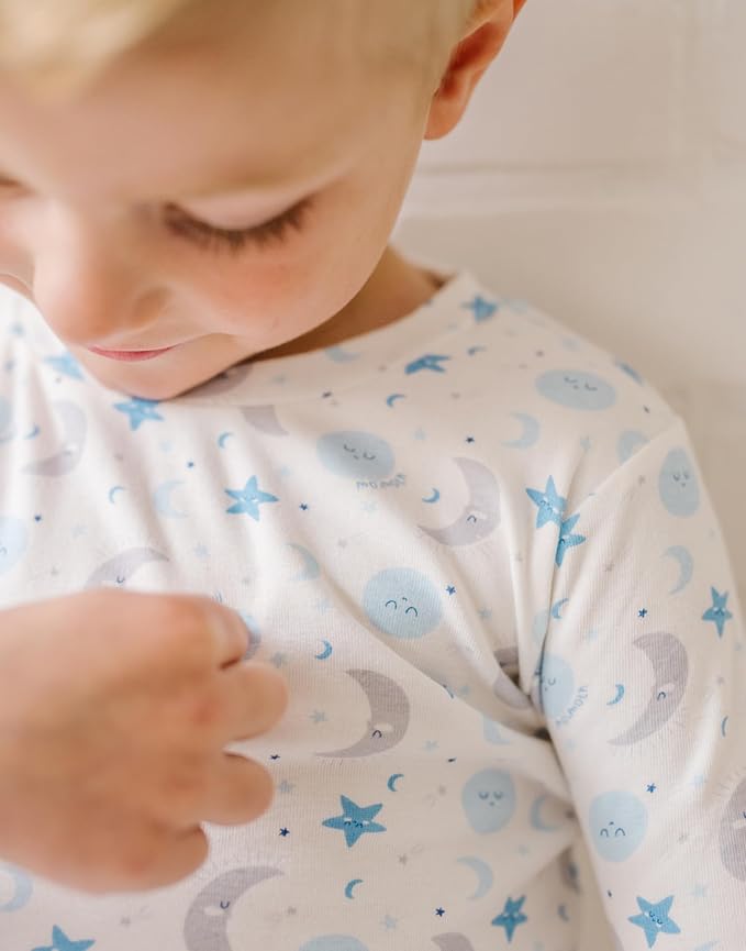 moimoln Sibling Matching 6M-8Y Soft Warm Cotton Modal Character Long Sleeve Snug-Fit Pajama Long Sleeve Sleepwear Daily