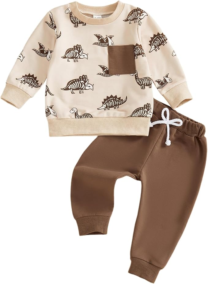 Infant Baby Boy Fall Clothes Set Funny Letter Sweatshirt Pant Outfit Toddler Winter Clothes 6 12 18 Months 2T 3T