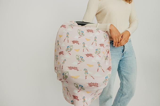 Copper Pearl Multi-Use Cover: Car Seat Covers, Nursing Cover, and Stroller Cover - Stretchy Fabric, All-Season Use, Stylish Designs, Easy Access for Moms - Wonder Woman™