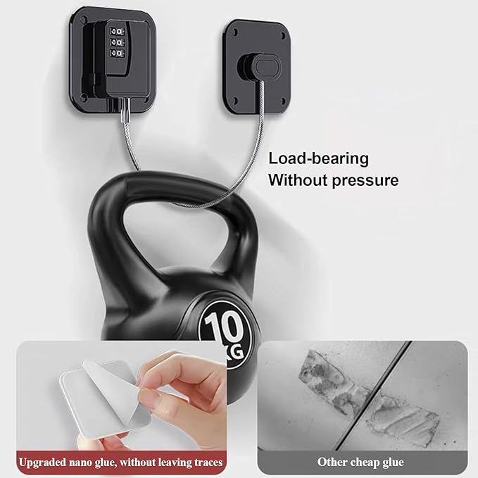 Heavy Duty Refrigerator Lock Cabinet Locks Child Safety Cabinet Locks Combination Fridge Lock for Cabinets Drawers Refrigerator (Black - 2Pack)