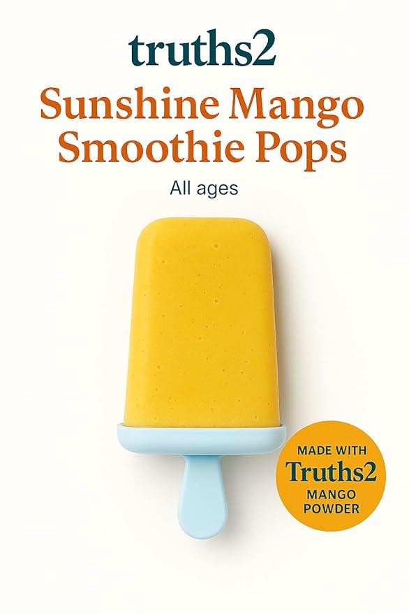 Truths2 Organic Freeze-Dried Mango Food Powder, Stage 1 Baby Puree Mix for Infants & Toddlers, Organic Fruit Powder for Family Meals & First Solid Food