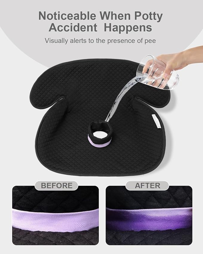 Baby Potty Training Car Seat Protector, Waterproof Car Seat Liner for Potty Training Toilet, Baby Infant Toddler Piddle Pad Universal Fits for Carseat, Stroller, Highchair - 1 Pack, Black