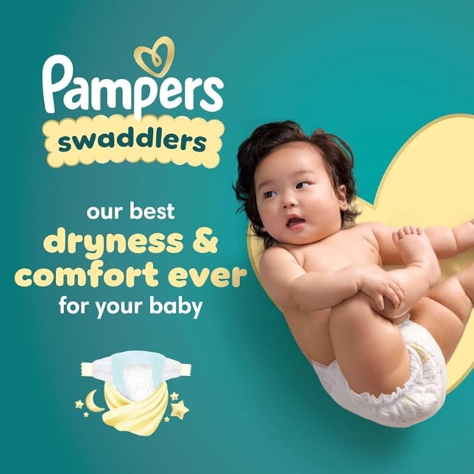 Pampers Swaddlers Diapers, Size 4 (15-34 lbs), 150 Count, Absorbent, Keeps Baby Dry and Comfortable, Skin Safe Disposable Baby Diaper (Packaging May Vary)
