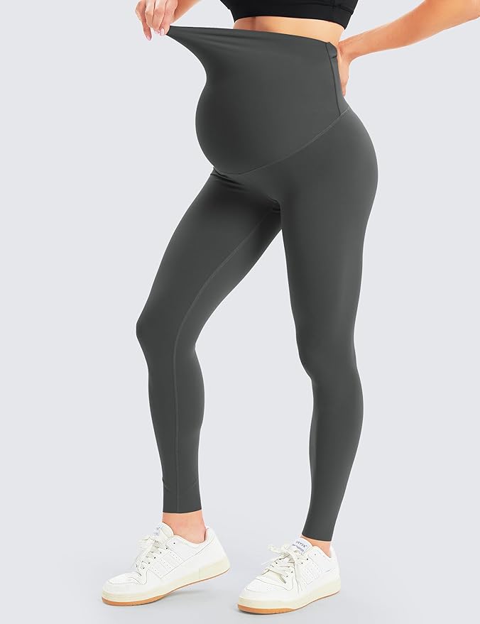 BONVIGOR Women's Maternity Leggings Over The Belly Bump Workout Full Length Leggings Running Active Yoga Pants