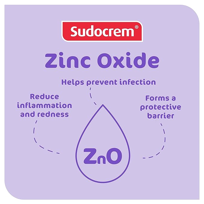 Sudocrem Diaper Rash Cream for Baby's Skin, Triple Action Diaper Rash Paste that Soothes, Treats and Protects, 15.29% Zinc Oxide Cream - 4.4oz (125g)