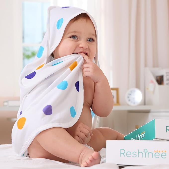 2 Pack Baby Hooded Towel,Viscose for Bamboo Baby Bath Towels Soft for Newborn, Baby Girls Shower Gifts, Bath Essential for Toddlers Girls (Unicorn, 29”x 29”)
