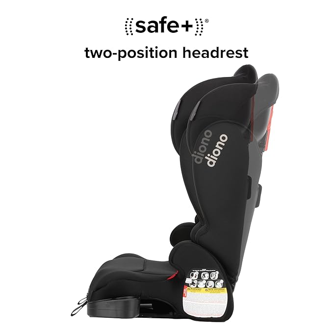 Diono Cambria 2XT XL, Dual Latch Connectors, 2-in-1 Belt Positioning Booster Seat, High-Back to Backless Booster with Space and Room to Grow, 8 Years 1 Booster Seat, Black Storm