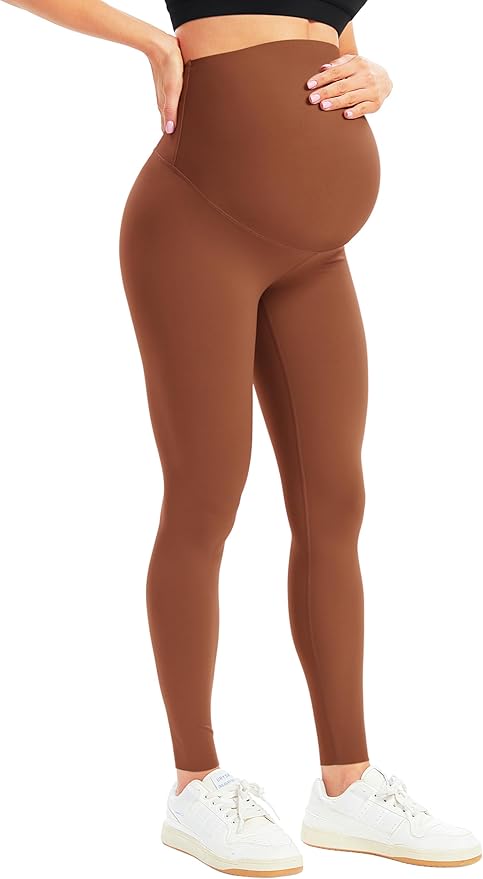 BONVIGOR Women's Maternity Leggings Over The Belly Bump Workout Full Length Leggings Running Active Yoga Pants