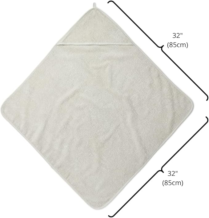 Baby Hooded Towel – Organic Cotton Baby Bath Towels – Baby Towels, Baby Bath Towels for Baby Boy, Baby Girl, 32" x 32" Super-Soft and Absorbent Baby Towels for Newborn (Pearl Grey)
