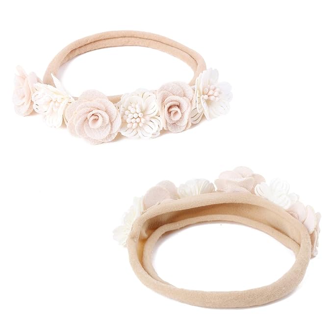 Baby Girl Headbands Nylon Flower Elastic Hairbands 6pcs Hair Accessories Gift for Newborn Infant Toddlers