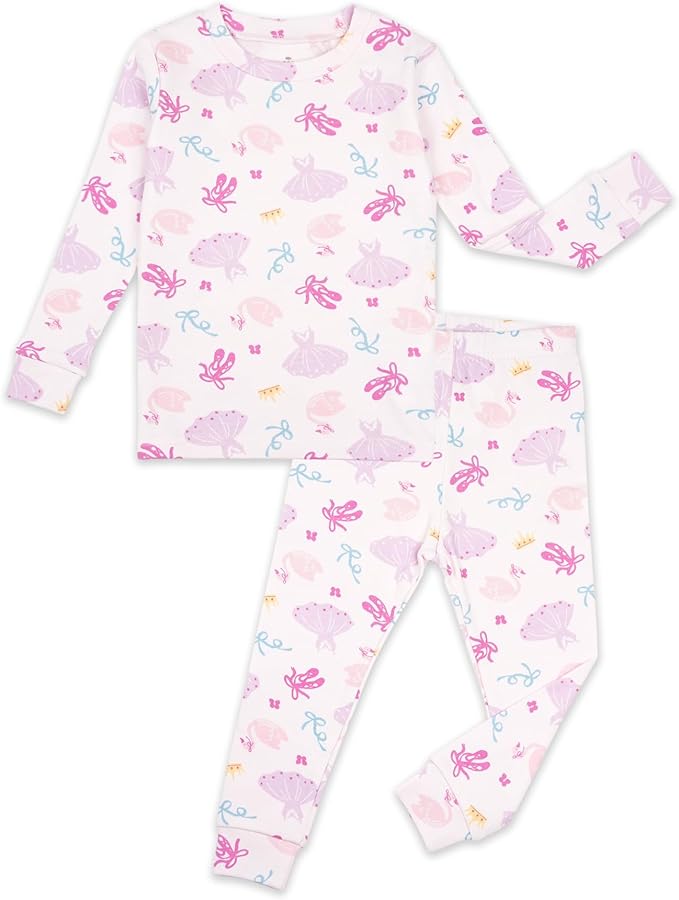 moimoln Sibling Matching 6M-8Y Soft Warm Cotton Modal Character Long Sleeve Snug-Fit Pajama Long Sleeve Sleepwear Daily